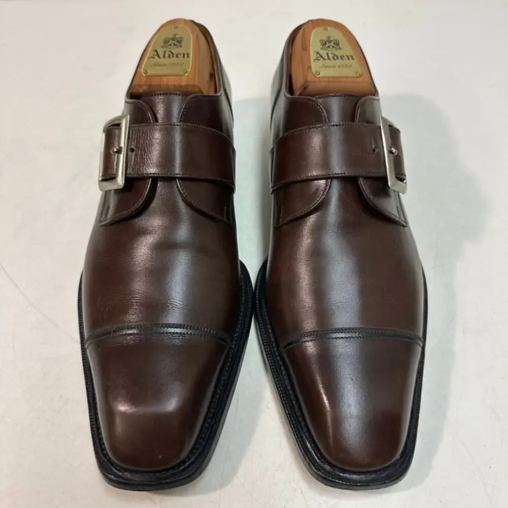 EUC J.M. Weston Beauborg Single Monk Strap Cap Toe Derby France UK 6.5 US 7.5